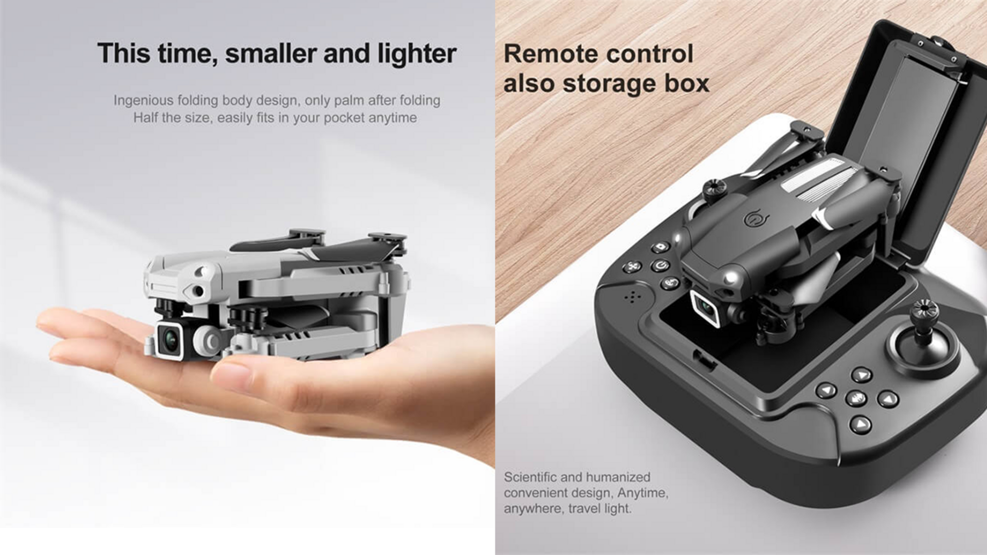 YL/RC S95 Drone HD Single Camera Foldable RC 2 ელემენტით