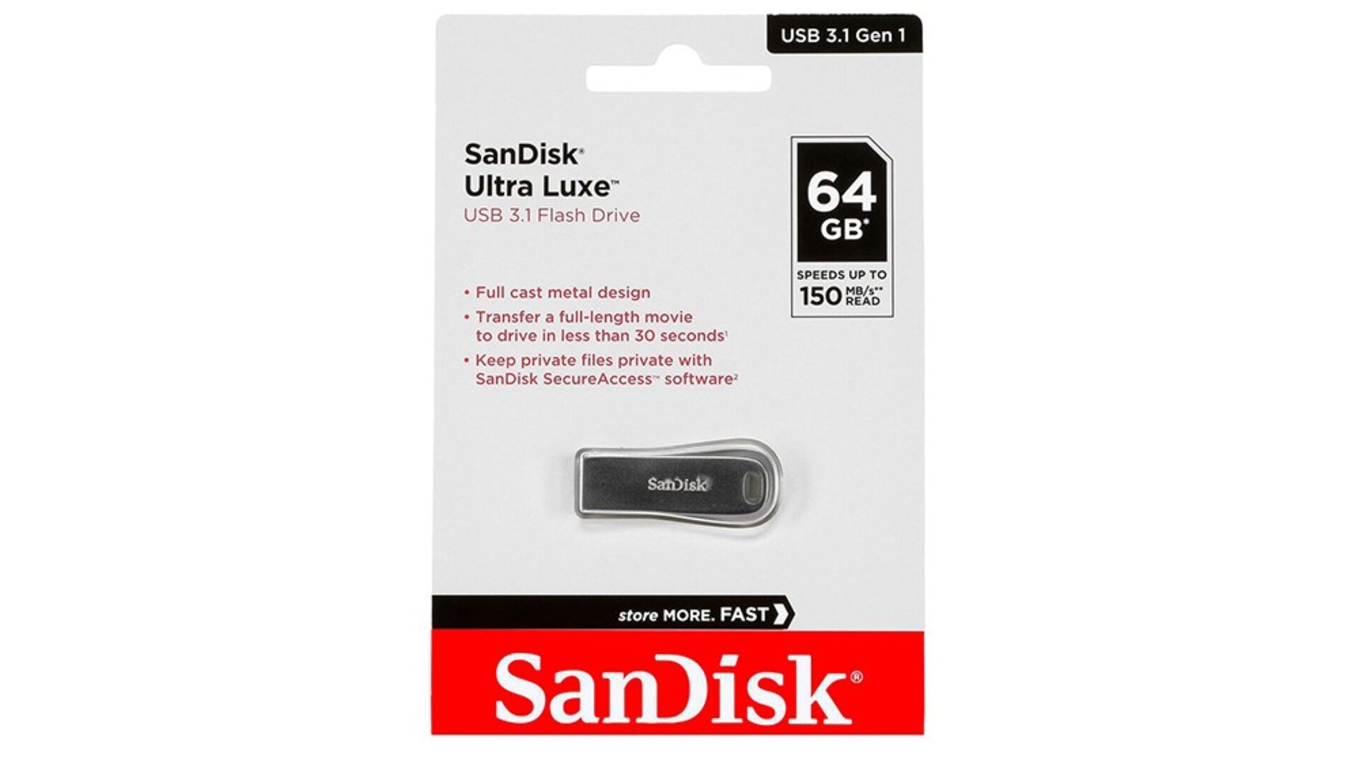 SanDisk USB 64GB ფლეშ მეხსიერება USB 3.1