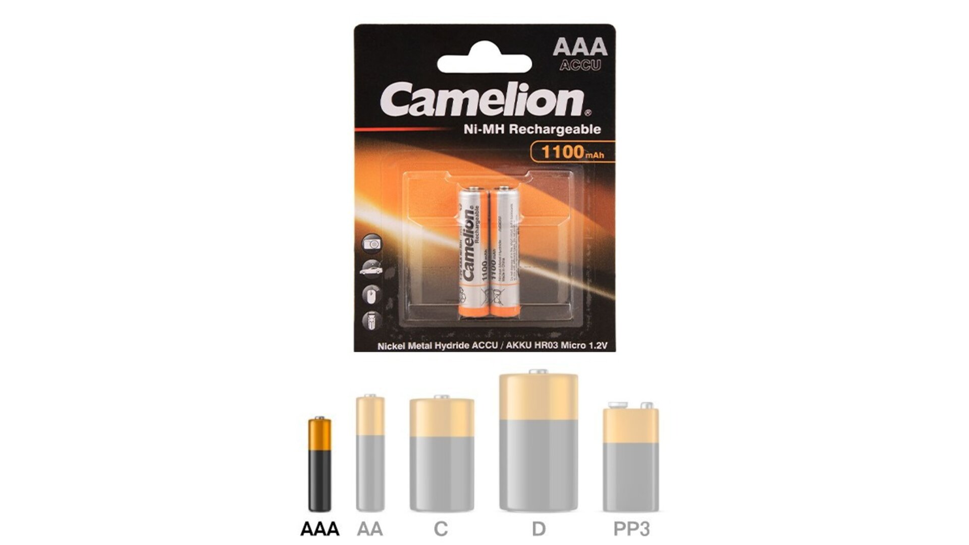 Camelion AAA 1100mAh აკუმულატორი ელემენტი (2ცალი)