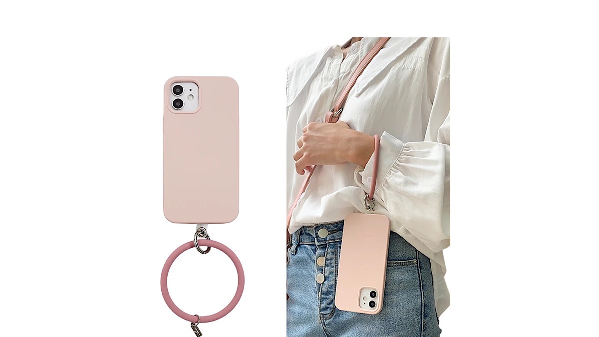 Universal Hanging Ring Rope Phone Case Silicone Bracelet ვარდისფერი (9112)