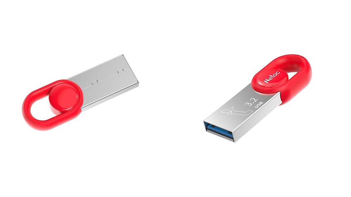 Netac UM2 128GB ფლეშ მეხსიერება USB 3.2 წითელი (6193)