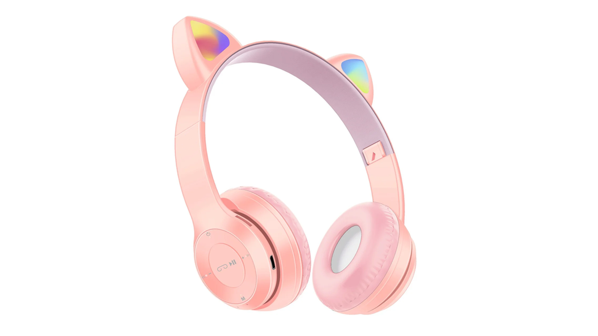 CAT EAR Y47 უსადენო ყურსასმენი ვარდისფერი (ფერადი ნათებით)