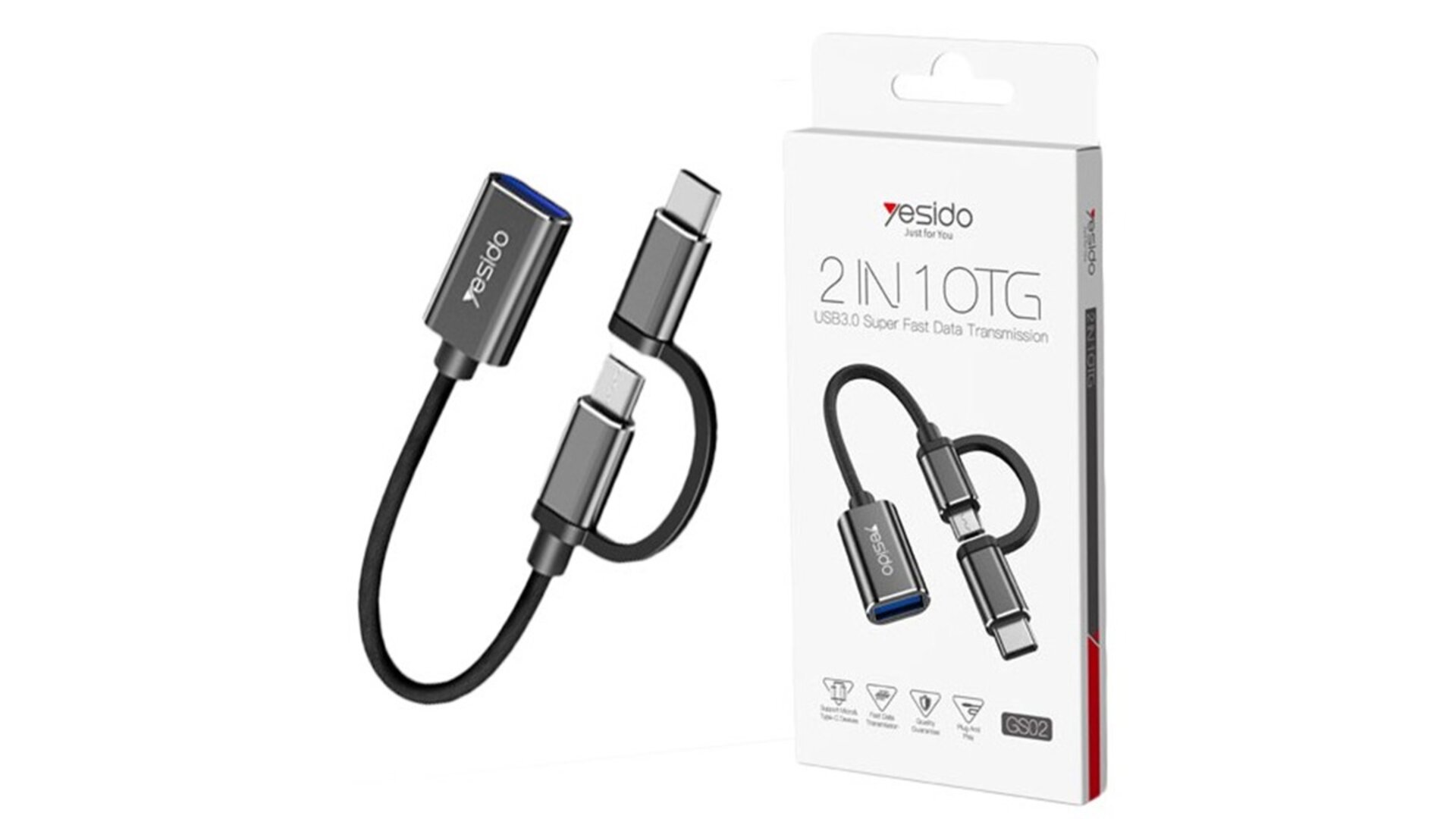 Yesido GS02 2in1 Micro&Type-C OTG მონაცემთა გადამყვანი USB 3.0
