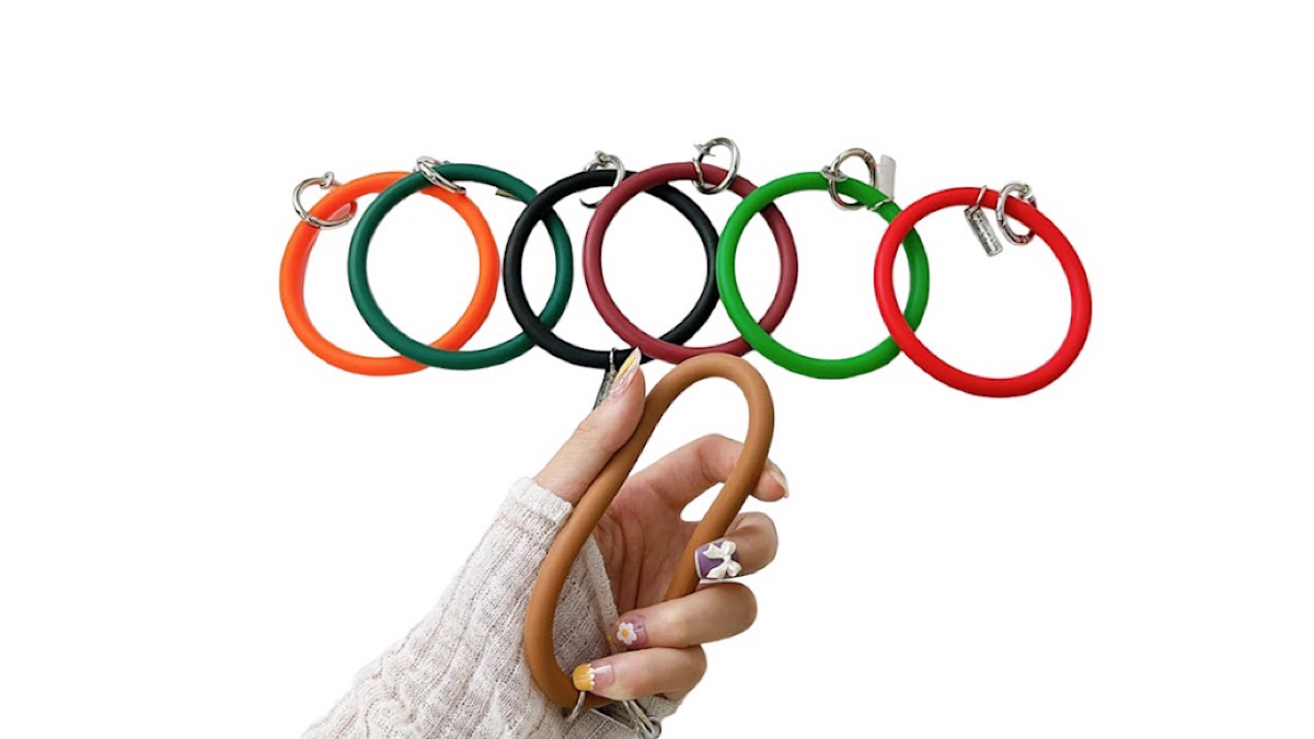 Universal Hanging Ring Rope Phone Case Silicone Bracelet ყავისფერი (9111)