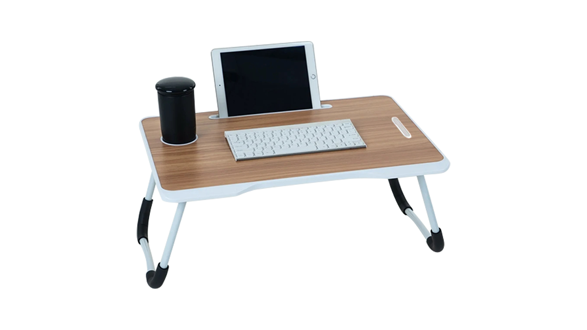 T3 Desk ლეპტოპის სადგამი დასაკეცი მაგიდა საწოლისა და დივანისთვის თეთრი