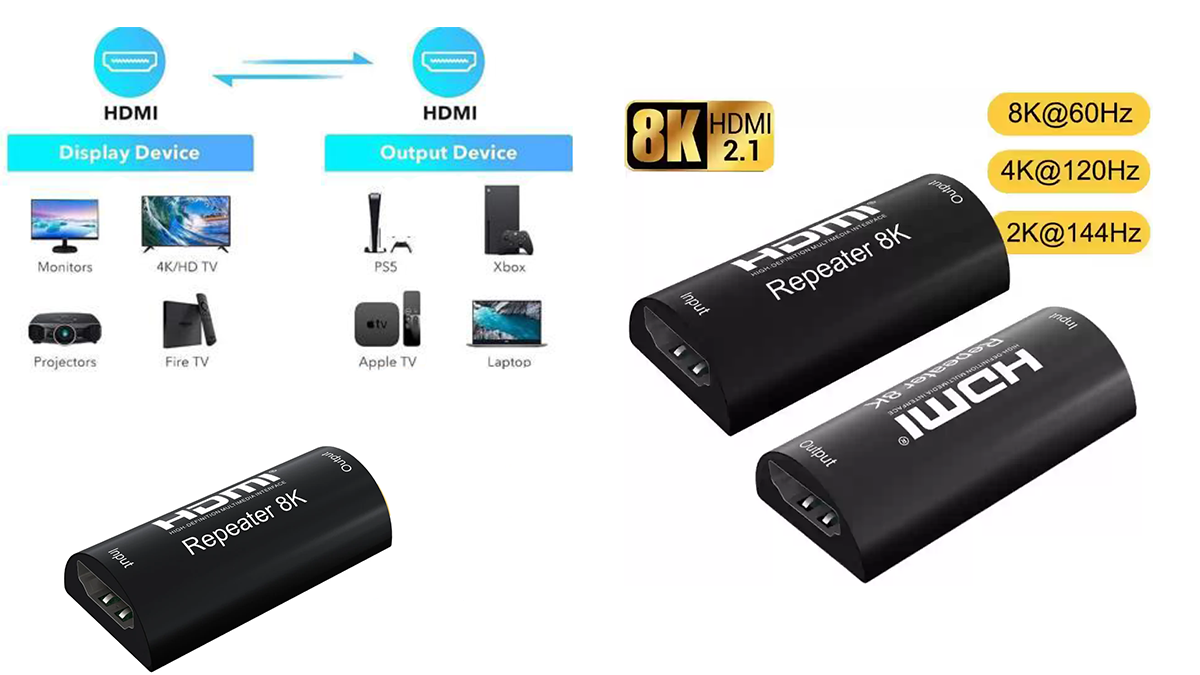 Kingda KDHDMI HDMI REPEATERS FOR LONG HDMI CABLES 8K/60Hz 15M+10M (1143)