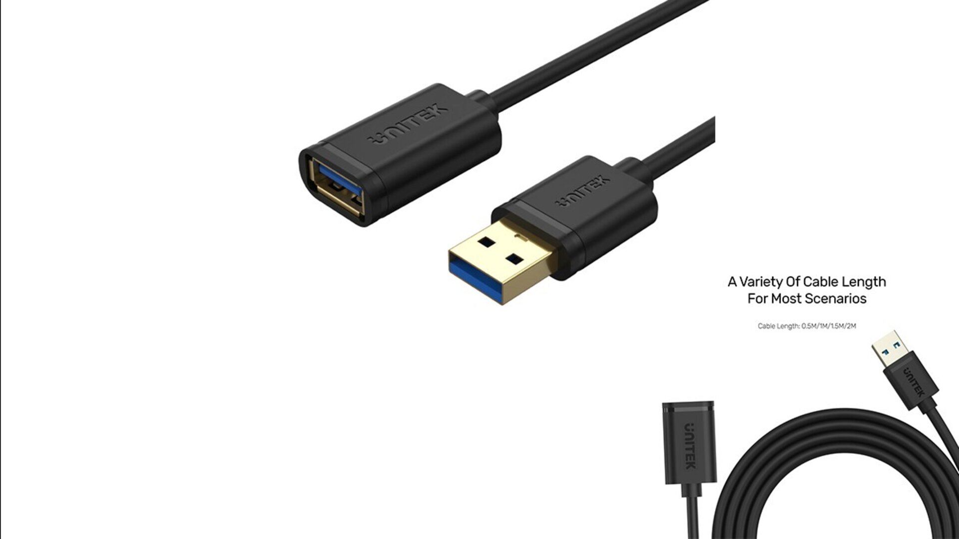 UNITEK Y-C449GBK USB 1.5მ კაბელი დამაგრძელებელი