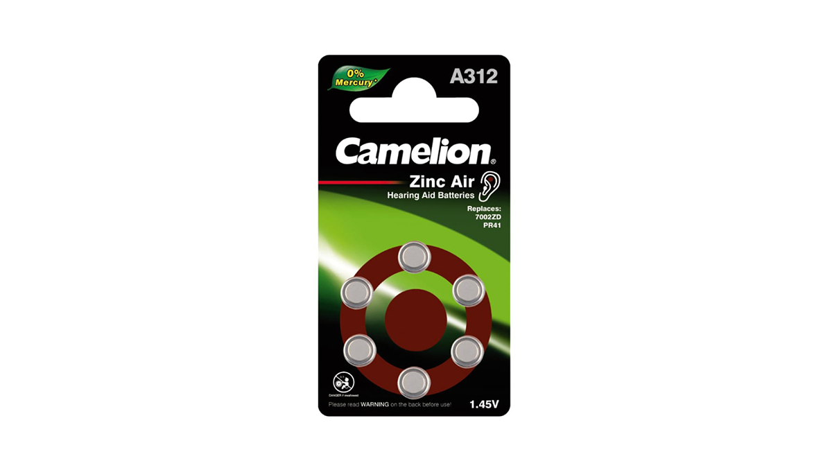 Camelion A312 For Hearing Aids სმენის აპარატის ელემენტი (6 ცალი)