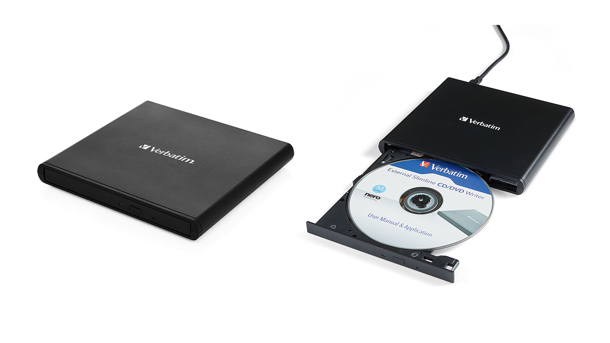Verbatim External Slimline CD/DVD Writer დისკის წამკითხველი