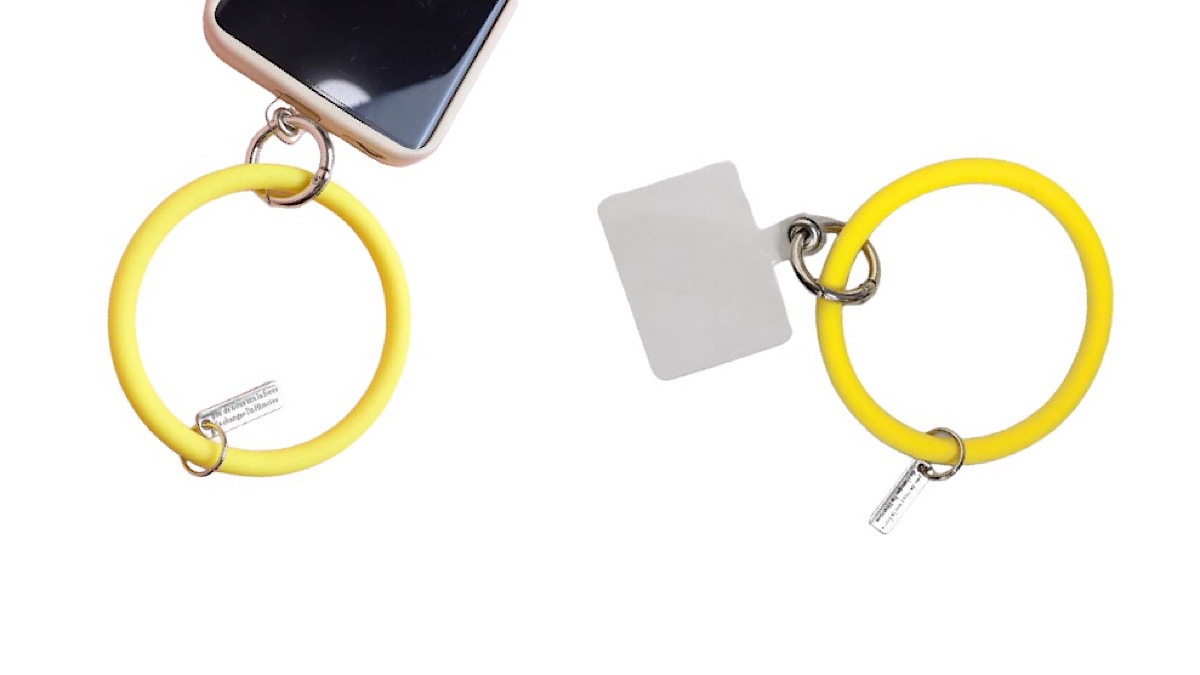 Universal Hanging Ring Rope Phone Case Silicone Bracelet ყვითელი (9114)