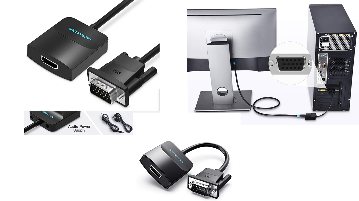 VENTION ACNBB გადამყვანი ჰაბი VGA to HDMI Converter